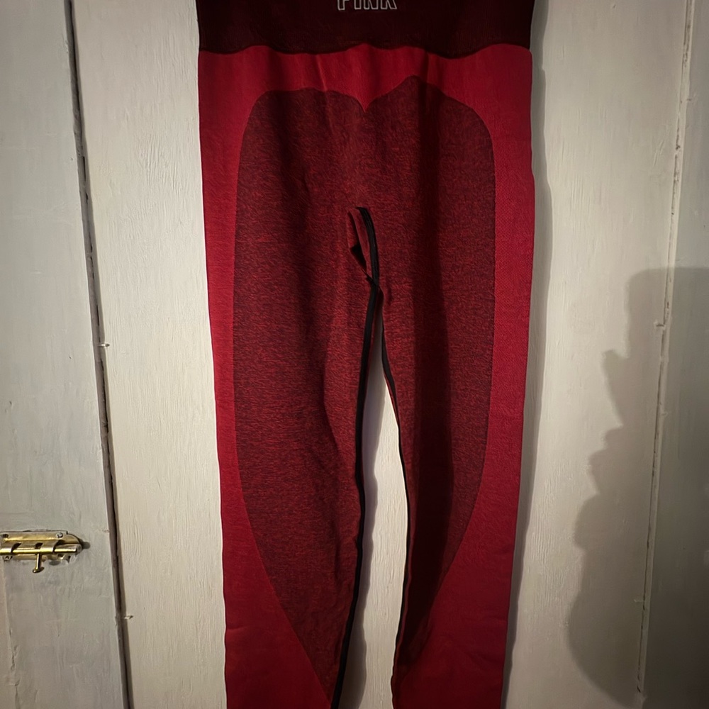 PINK Victoria's Secret Red Seamless Leggings High Waist Performance